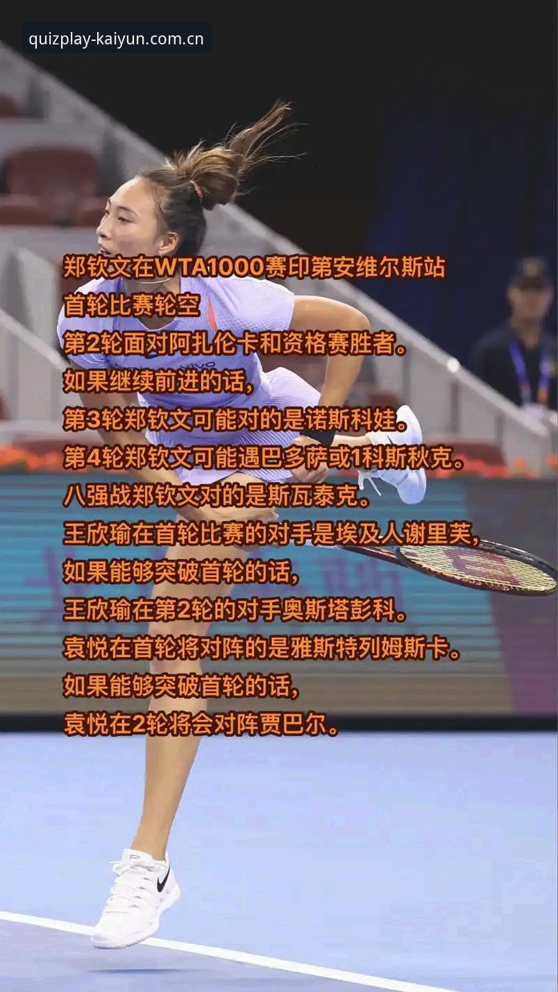 KAIYUN竞猜安全吗 法网抽签结果出炉,中国金花郑钦文为何跌出种子席位?王欣瑜能否扛起大旗?